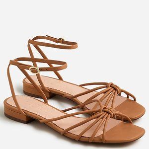 J. Crew Hazel Strappy Sandals in Leather Burnt Caramel Size 6.5